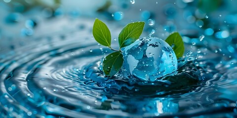Design for World Water Day promoting clean water and saving the environment. Concept World Water Day, Clean Water Initiatives, Environmental Conservation, Sustainable Practices, Awareness Campaigns