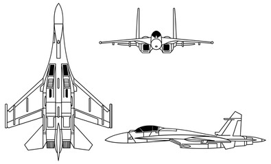 Fighter jet planes 3 view, blueprints, svg cut file, cnc cut file, engraving file, CNC router file, laser cutting, Cricut File, isolated, Engraving model
