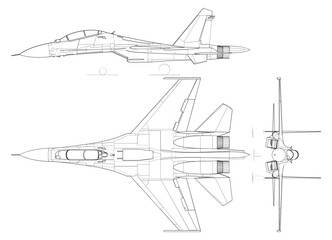 Fighter jet planes 3 view, blueprints, svg cut file, cnc cut file, engraving file, CNC router file, laser cutting, Cricut File, isolated, Engraving model