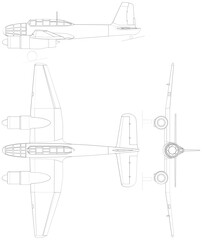 Fighter jet planes 3 view, blueprints, svg cut file, cnc cut file, engraving file, CNC router file, laser cutting, Cricut File, isolated, Engraving model