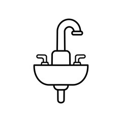 sink icon vector illustration, isolated on white