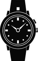 Hand watch illustration black and white