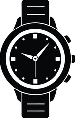 Hand watch illustration black and white