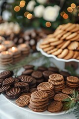 Fototapeta premium A table filled with multiple types of cookies, offering a variety of sweet treats