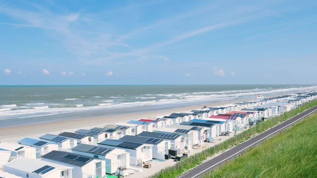 beach huts on the beach