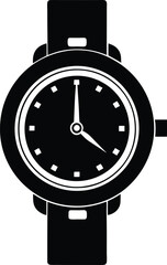 Hand watch illustration black and white