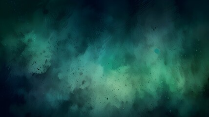 Fototapeta premium Blue and green watercolor , grainy noise grungy spray texture color gradient rough abstract retro vibe background shine bright light and glow , template empty space