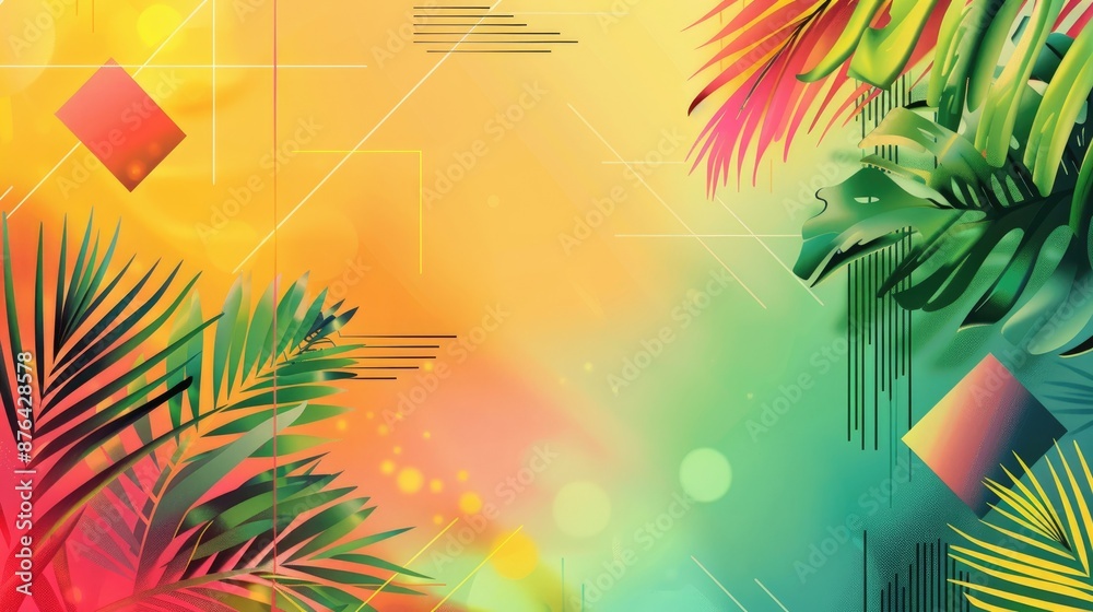 Poster abstract geometric gradient spring color scheme for web design