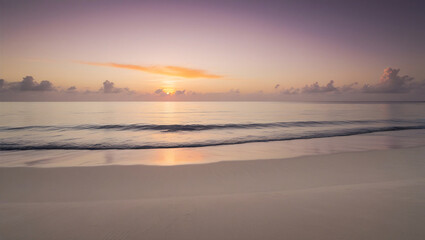 Obraz premium aurora sunrise on the beach, golden sunset, summer vacation, relaxing vacation