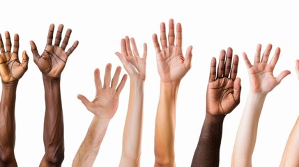 hands of multiethnic men and women raised generative ai