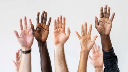 hands of multiethnic men and women raised generative ai