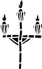 Bamboo torches Indonesia independence day illustration vector