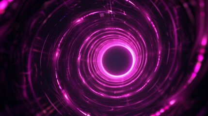 Fototapeta premium A flat and thin and long pink spiral with a black background.