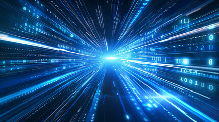 Obraz premium Technology future speed network data digital light abstract lines internet energy