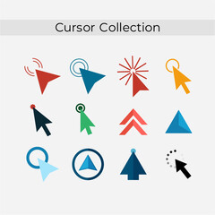 Mouse click cursor set. Hand Cursor. Click icon. Mouse pointer set. Arrow cursor. Vector illustration
