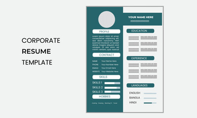 RESUME and Cover Latter  Professional Layout in Two Colors Personal vector set
