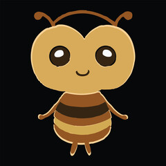 Obraz premium Cartoon cute bee flying. Vector illustration.