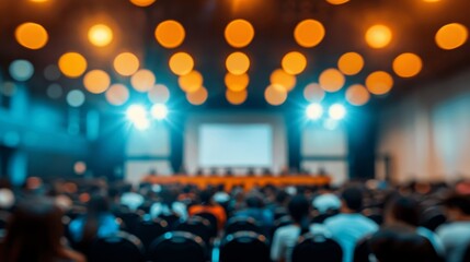 Conference Hall with Speakers and Attendees Generative AI