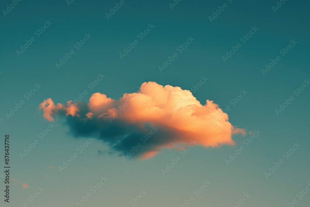 Poster a white cloud floats in the blue sky with a small plane visible in the distance