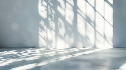 Natural Light Window Shadow Overlay on Wall Texture Abstract Background Generative AI