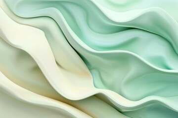 Obraz premium Abstract background with wavy pastel green and cream colors