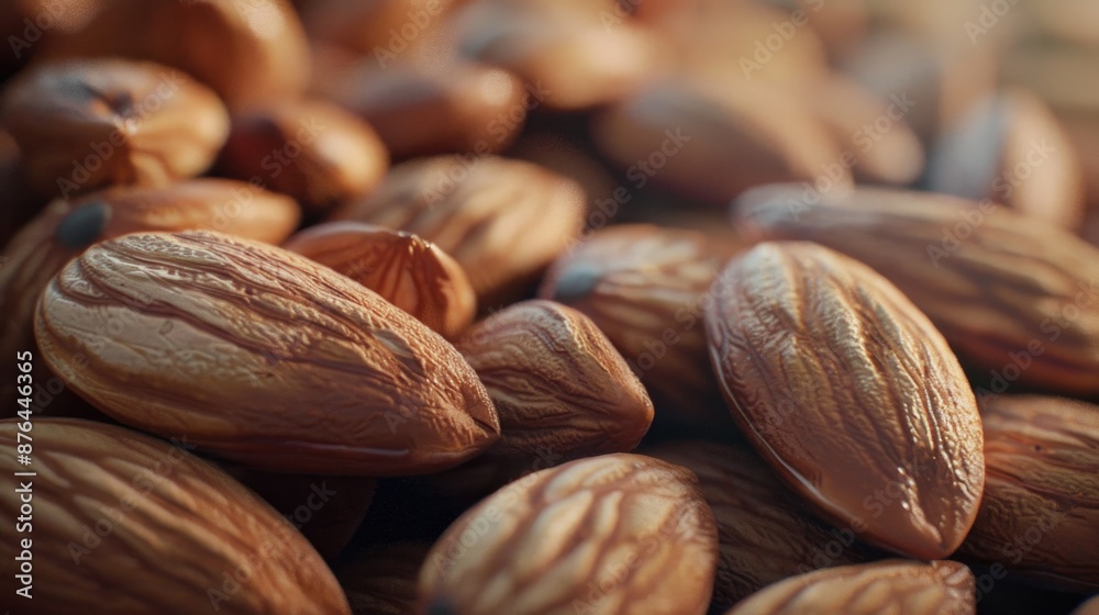 Poster a close-up shot of a pile of nuts sitting on a table