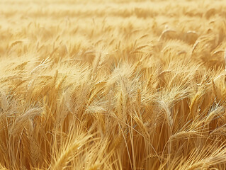A wheat field waving in the wind field background
