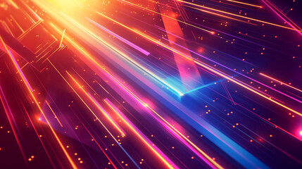 Fototapeta premium Abstract lights with neon streaks and glow creating a vibrant energy and bright background