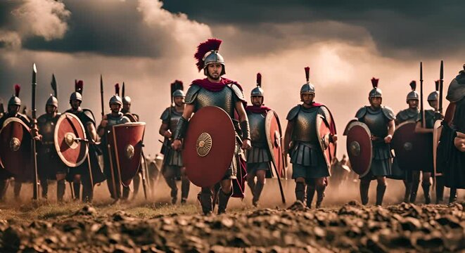 Legion of Romans in a battle.