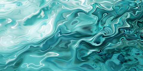Fototapeta premium Abstract teal liquid marbling background visualizing flow and fluidity concept