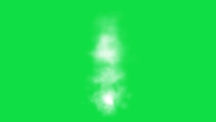 White smoke vapour cloud sky smog flowing mystic effect on chroma key green screen alpha channel background