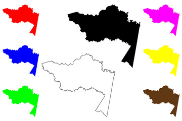 Amazonas Department (Colombia, Republic of Colombia, Departments of Colombia) map vector illustration, scribble sketch Amazonas map....