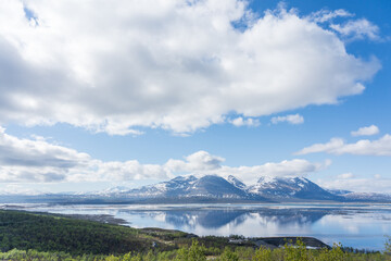 At Áhkájávrre in Lapland, Sweden.  Áhkká mountains in the background