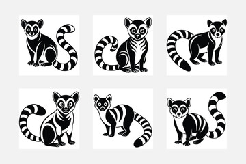 lemur illustration bundle © Bappaditya Roy