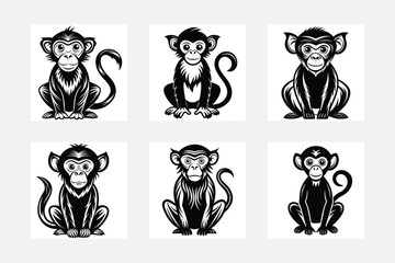 Monkey illustration bundle