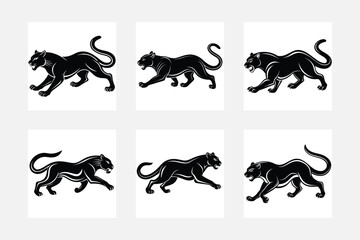Running panther illustration bundle