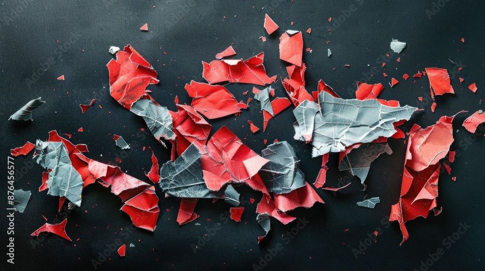 Poster A fragment of a paper with rough edges, suitable for use in illustrations or designs where a paper tear effect is needed