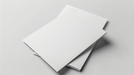 Blank Canvas Clean and Minimalist Paper Sheets for Graphic Design Mockups and Presentations High Quality Image with Crisp Edges and Subtle Shadows Ideal for Product Displays and Creative Projects