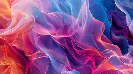 Fototapeta premium an abstract design with a gradient of colors ranging from blue to red, creating a visually striking wave-like form that transitions smoothly across the spectrum.