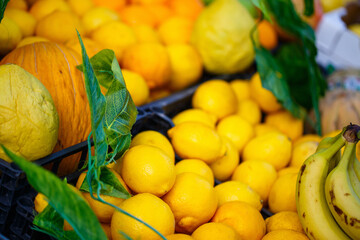 Lemons at fruit market