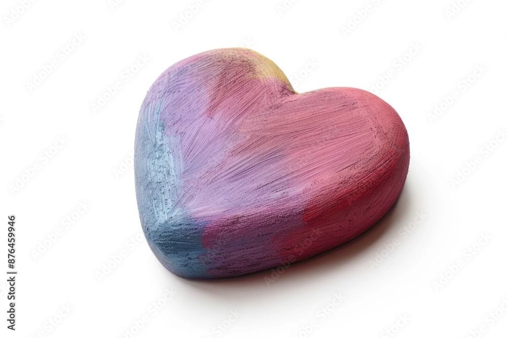 Aufkleber a colorful painted heart on a white background, simple and elegant design for various uses
