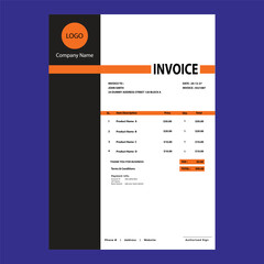Business invoice form template. clean invoice template vector design. professional invoice design.