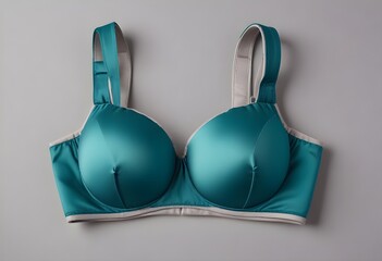 Women's padded bra isolated on gray background
