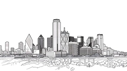 Fototapeta premium outline drawing of city