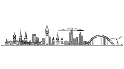 outline drawing of city