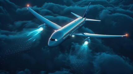 Fototapeta premium A futuristic airline offers flights through a strange