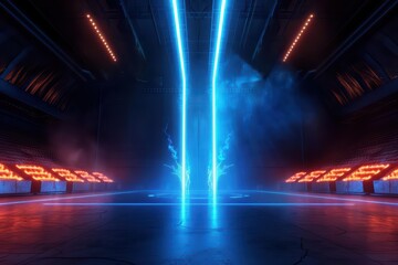 A futuristic sports arena hosts strange