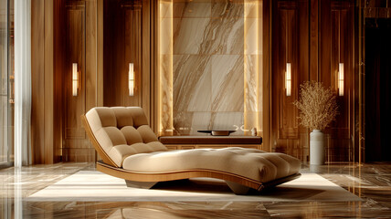 Modern chaise lounge in luxurious interior