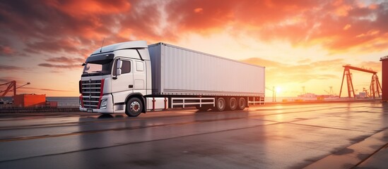 Logistics with Container trucks.