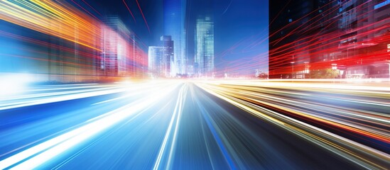 Blurred motion to create fast speed transfer vision.